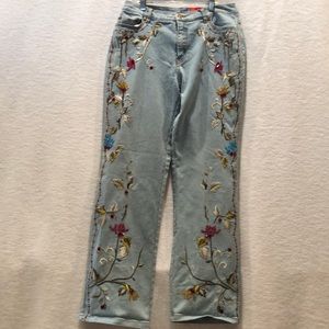 Very Vera embroidered and beaded w/sequins jeans